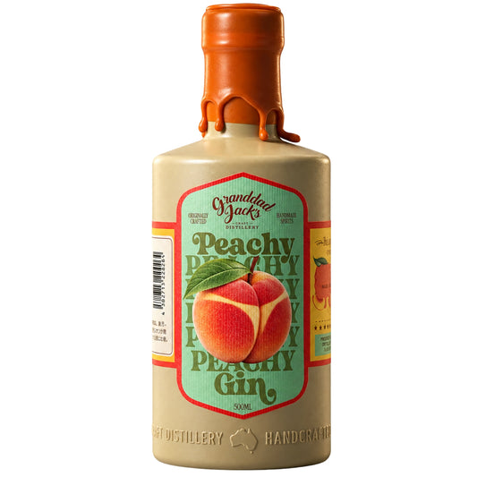 Granddad Jack's Peachy Gin ピーチジン リミテッドリリース クラフトジン 500ml 日本入荷100本限定（ボトルのみ／ギフトボックス入り／グラスセット）