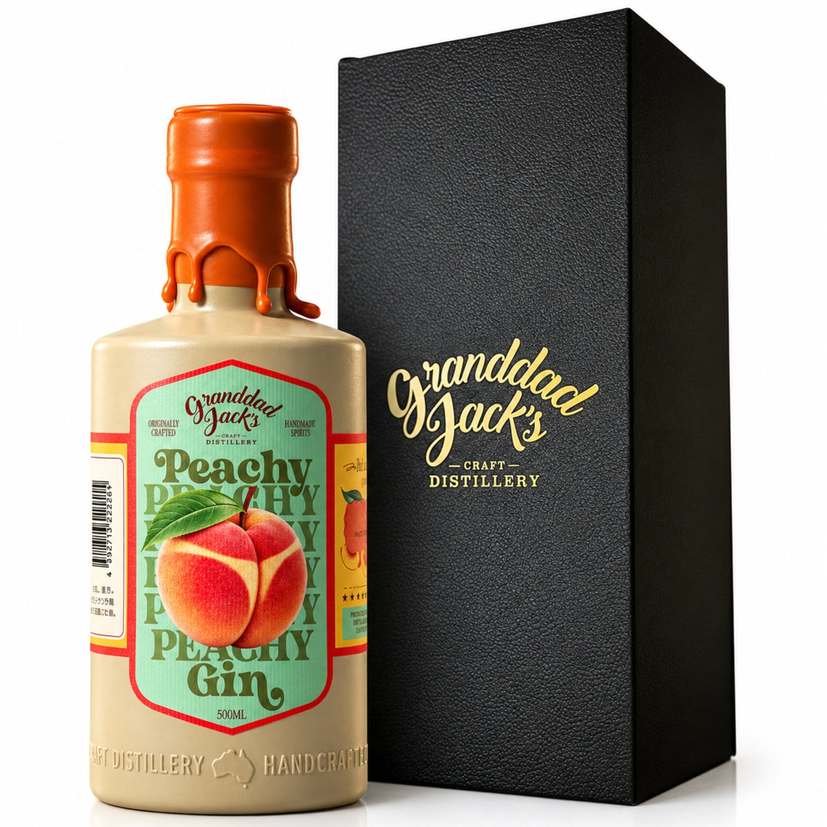Granddad Jack's Peachy Gin ピーチジン リミテッドリリース クラフトジン 500ml 日本入荷100本限定（ボトルのみ／ギフトボックス入り／グラスセット）